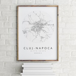 Carte de Cluj-Napoca, Cluj-Napoca, Roumanie, plan de la ville, plan de la ville natale, impression de Cluj-Napoca, art mural, affiche de carte, art de carte minimaliste, mapologiste