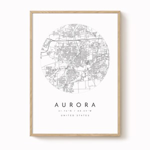 Aurora Map, Aurora, Illinois, City Map, Home Town Map, Aurora Print, wall art, Map Poster, Minimalist Map Art, mapologist, gift