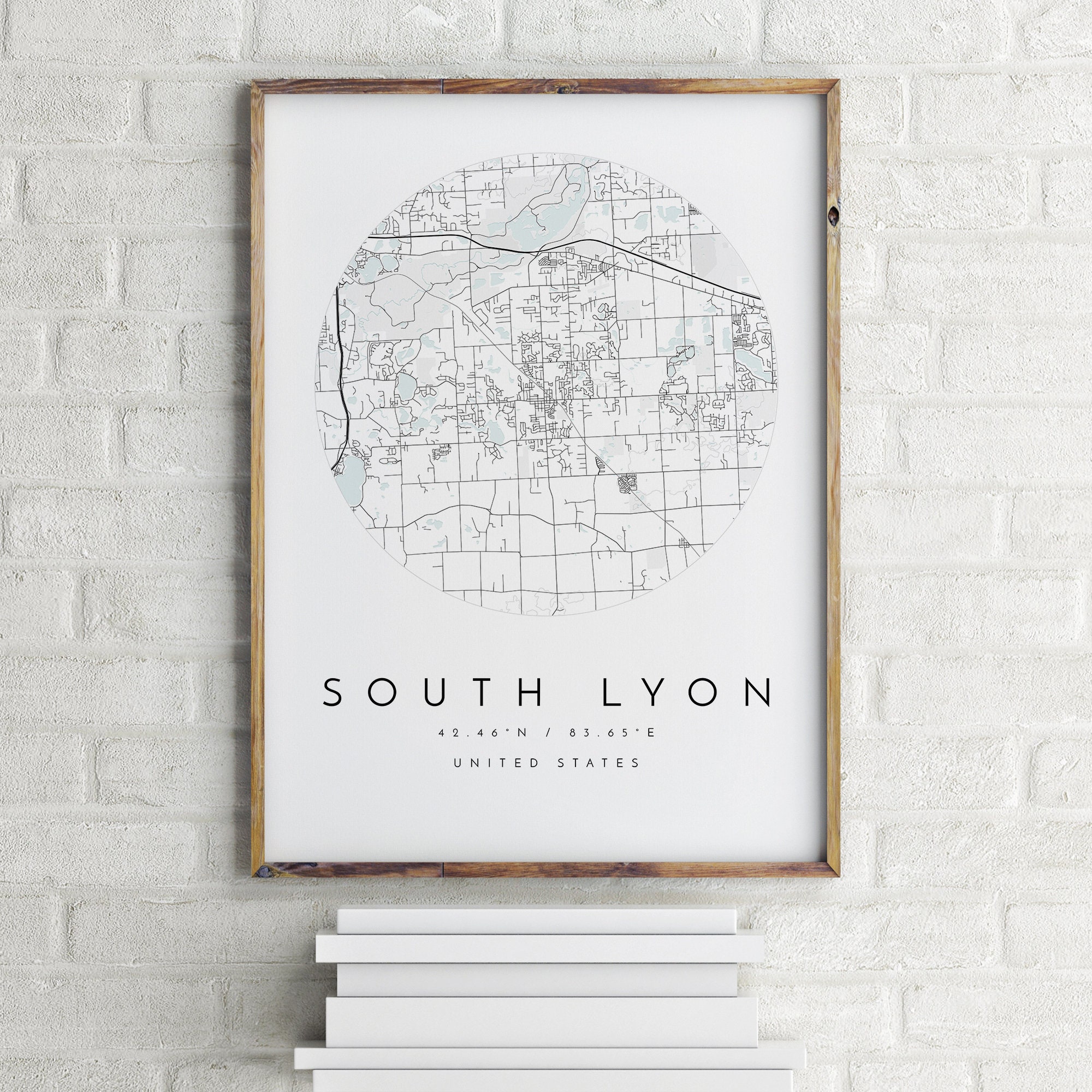 South Lyon Map South Lyon Michigan City Map Home Town Map Etsy