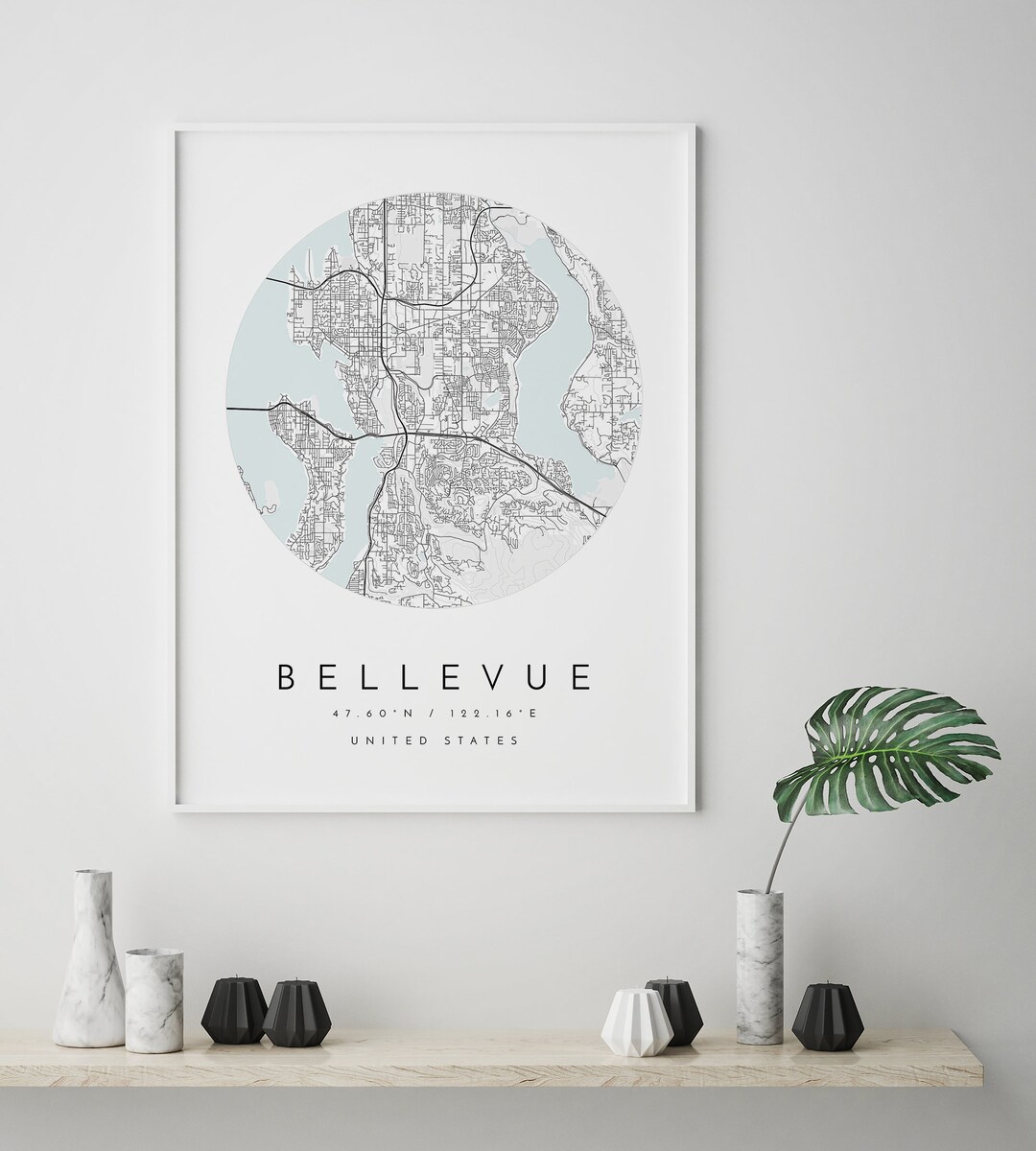 Bellevue Map, Bellevue, Washington, City Map, Home Town Map, Bellevue ...