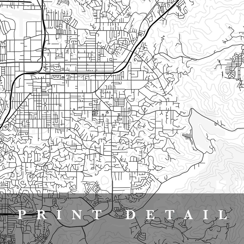 El Cajon Map El Cajon California City Map Home Town Map Etsy