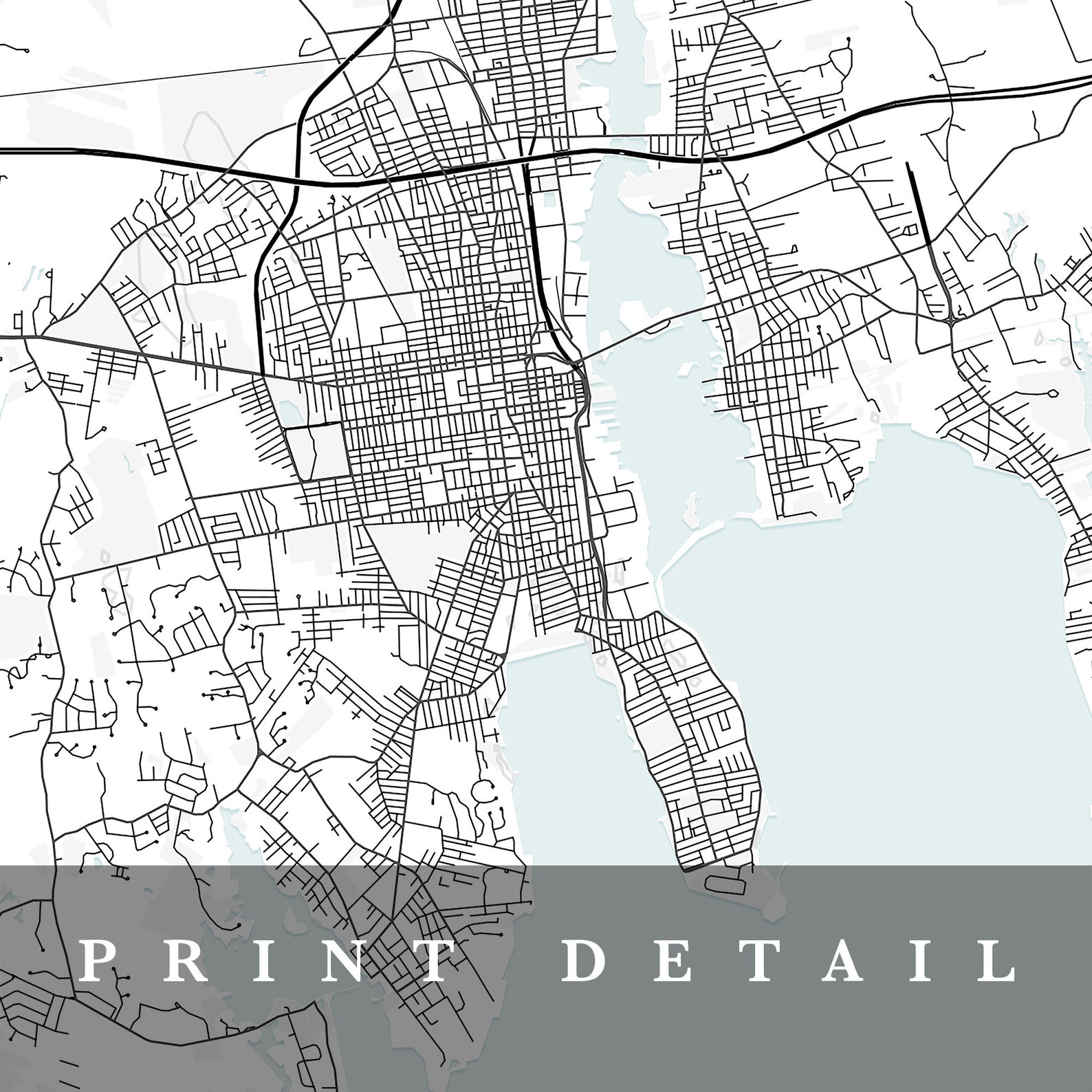 New Bedford Map New Bedford Massachusetts City Map Home Etsy