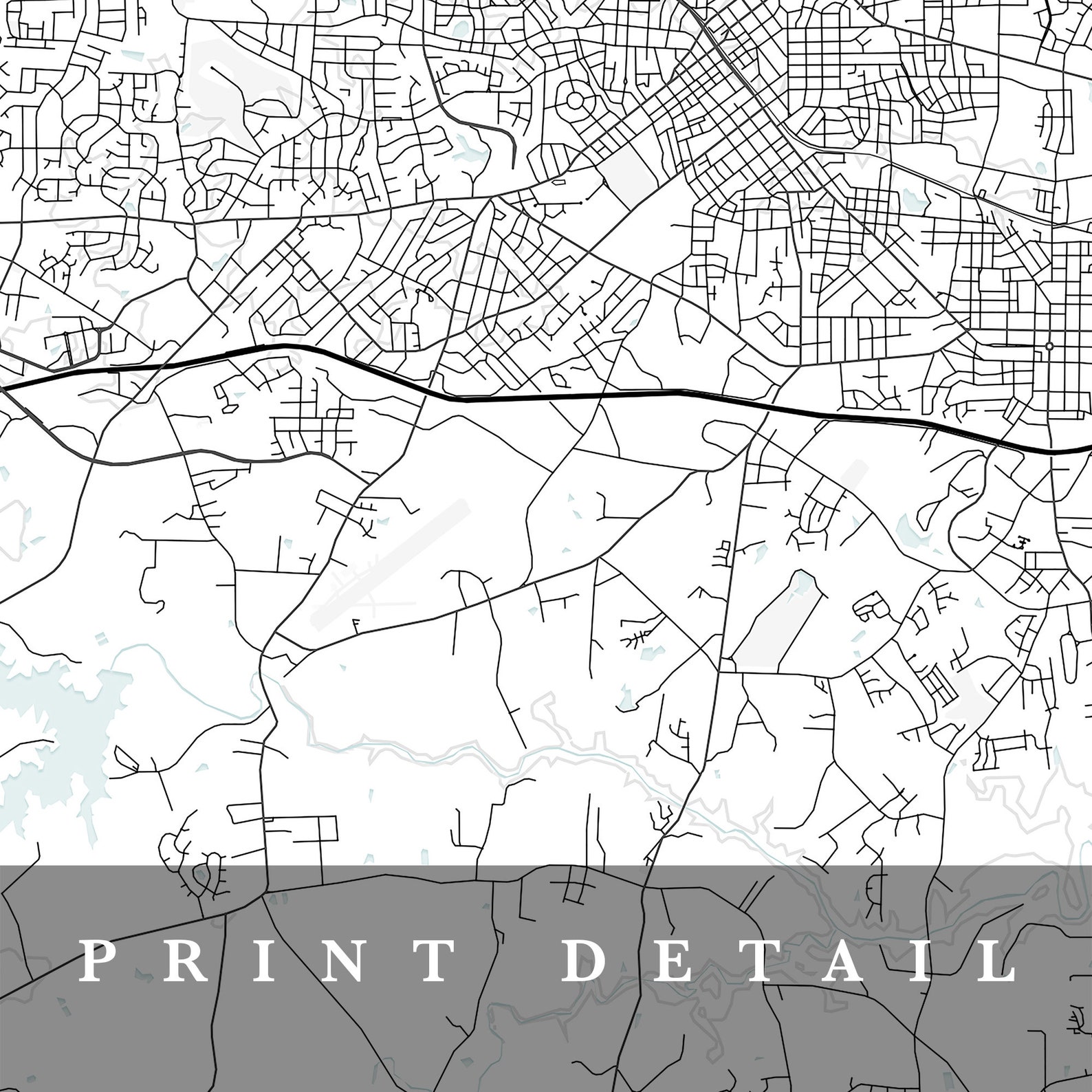 Burlington Map Burlington North Carolina City Map Home Etsy