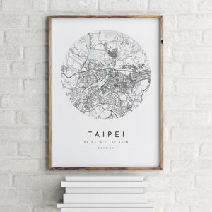 Taipei Map, Taipei, Taiwan, City Map, Home Town Map, Taipei Print, wall art, Map Poster, Minimalist Map Art, mapologist, gift