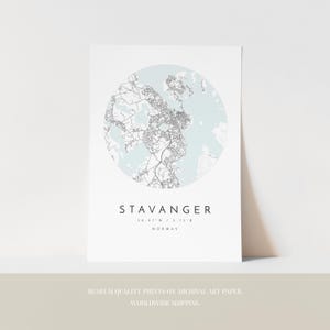 Stavanger Map Print: Scandinavian Minimalist Design (Matte Paper) image 3