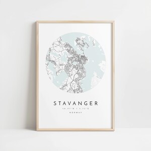 Stavanger Map Print: Scandinavian Minimalist Design (Matte Paper) image 10