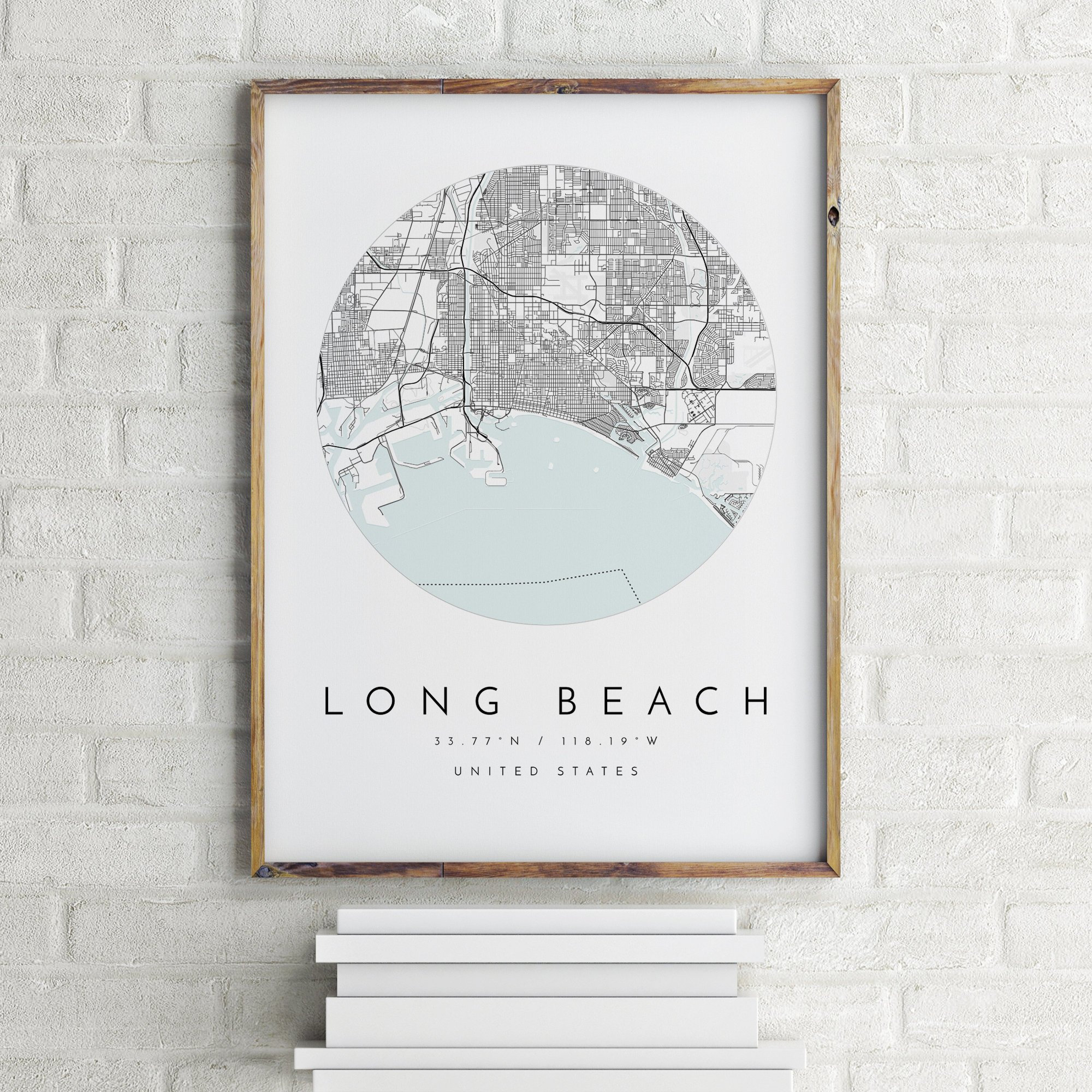 Long Beach Map Minimalist Map Long Beach CA Print Long - Etsy