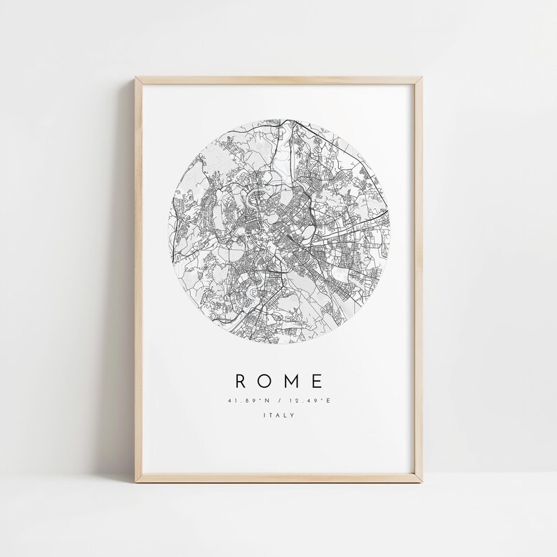 Rome Map, Rome Print, Rome Poster, Rome Art, Modern Map Print, Map of Rome, Rome, Rome City Map, City of Rome Map image 10