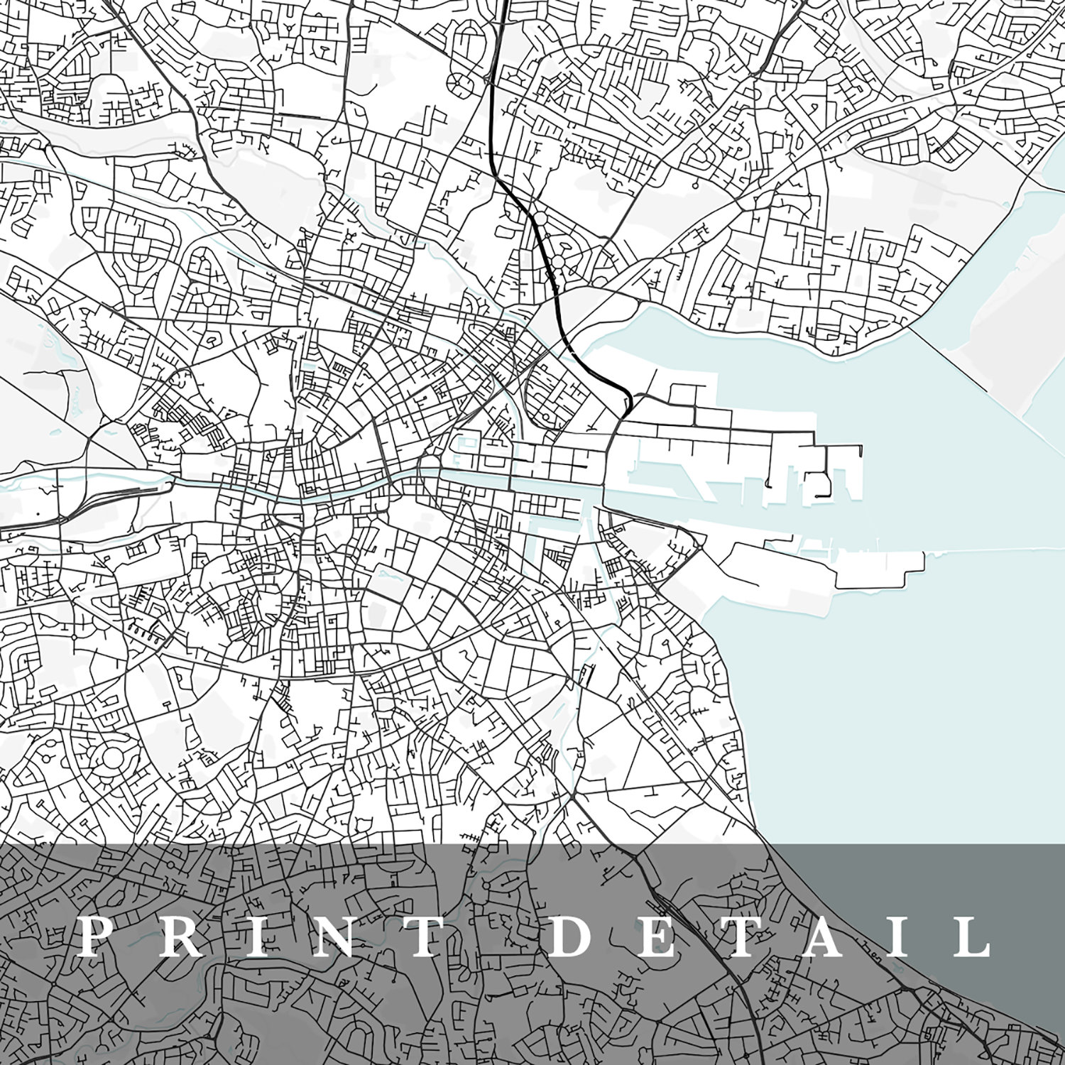 Dublin Map Minimalist Map Dublin Print Dublin Poster Etsy