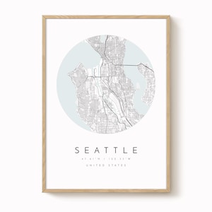 Mapa de Seattle, Mapa minimalista, Impressão de Seattle, Pôster de Seattle, Arte de Seattle, Impressão de mapa moderno, Mapa de Seattle, Mapa da cidade, Seattle, Mapa da cidade, presente