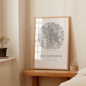 San Antonio Map, Minimalist Map, San Antonio Print, San Antonio Poster, San Antonio Art, Modern Map Print, Map of San Antonio, San Antonio image 5