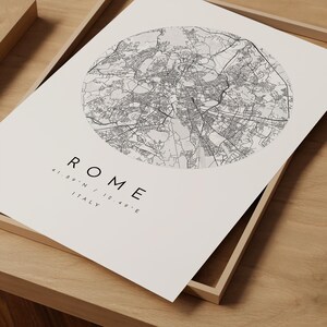 Rome Map, Rome Print, Rome Poster, Rome Art, Modern Map Print, Map of Rome, Rome, Rome City Map, City of Rome Map image 9