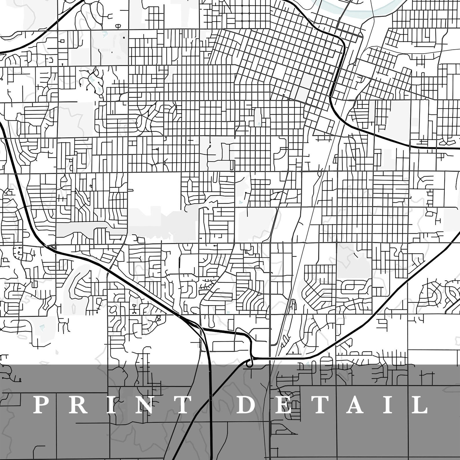 Topeka City Map Map of Topeka Home Town Map City Map Etsy