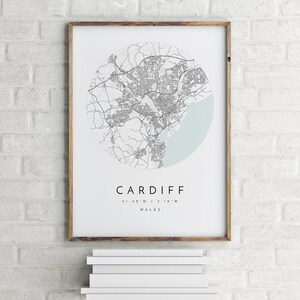 Carte de Cardiff, Cardiff, Pays de Galles, carte de la ville, carte de la ville natale, impression de Cardiff, art mural, carte affiche, Art de la carte minimaliste, mapologiste, cadeau