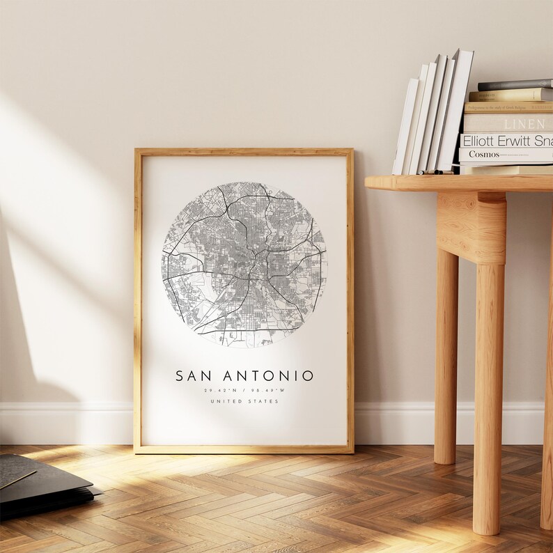 San Antonio Map, Minimalist Map, San Antonio Print, San Antonio Poster, San Antonio Art, Modern Map Print, Map of San Antonio, San Antonio image 7