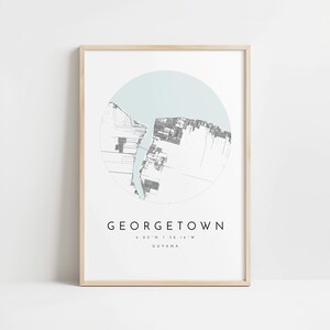 Georgetown City Map: Modern Minimalist Design - Matte Fine Art Print image 10