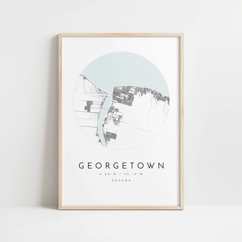Georgetown City Map: Modern Minimalist Design - Matte Fine Art Print image 10