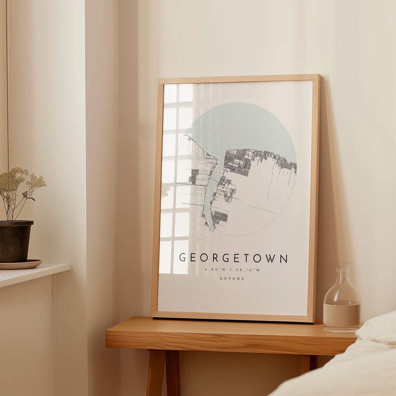 Georgetown City Map: Modern Minimalist Design - Matte Fine Art Print image 5