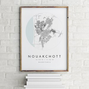 Carte de Nouakchott, Nouakchott, Mauritanie, carte de la ville, carte de la ville natale, impression de Nouakchott, art mural, carte affiche, art de la carte minimaliste, mapologiste