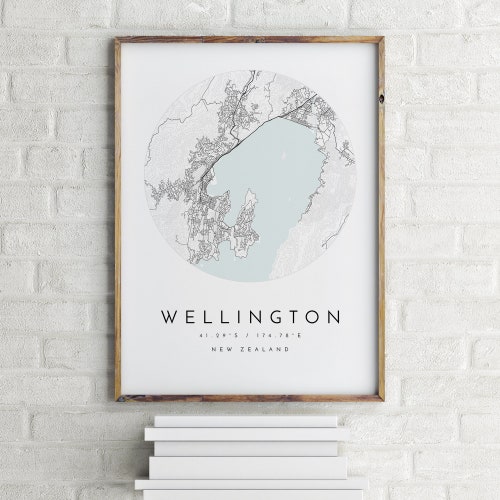 Wellington Print New Zealand Art Wellington Poster Etsy