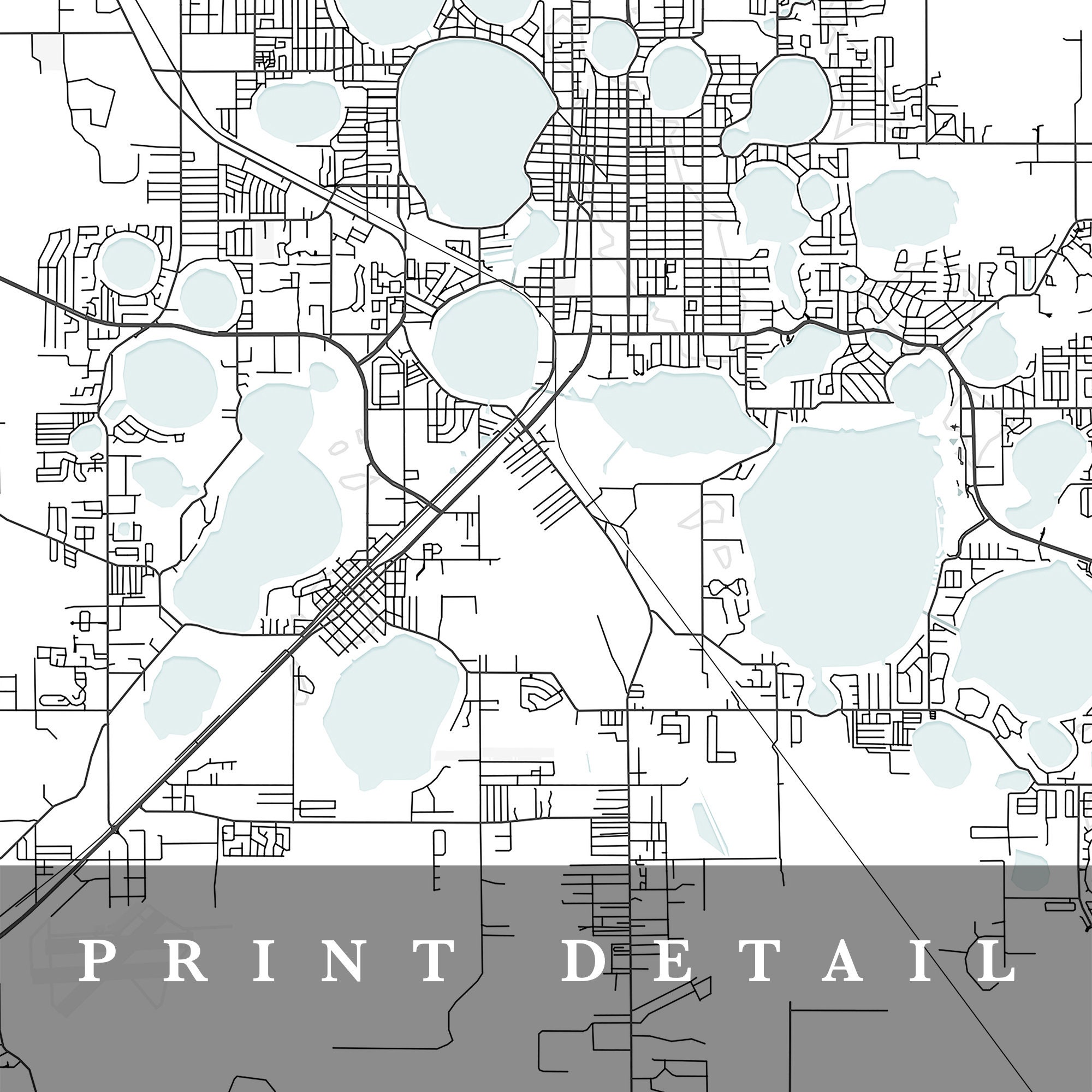 Winter Haven Map Winter Haven Florida City Map Home Town Etsy