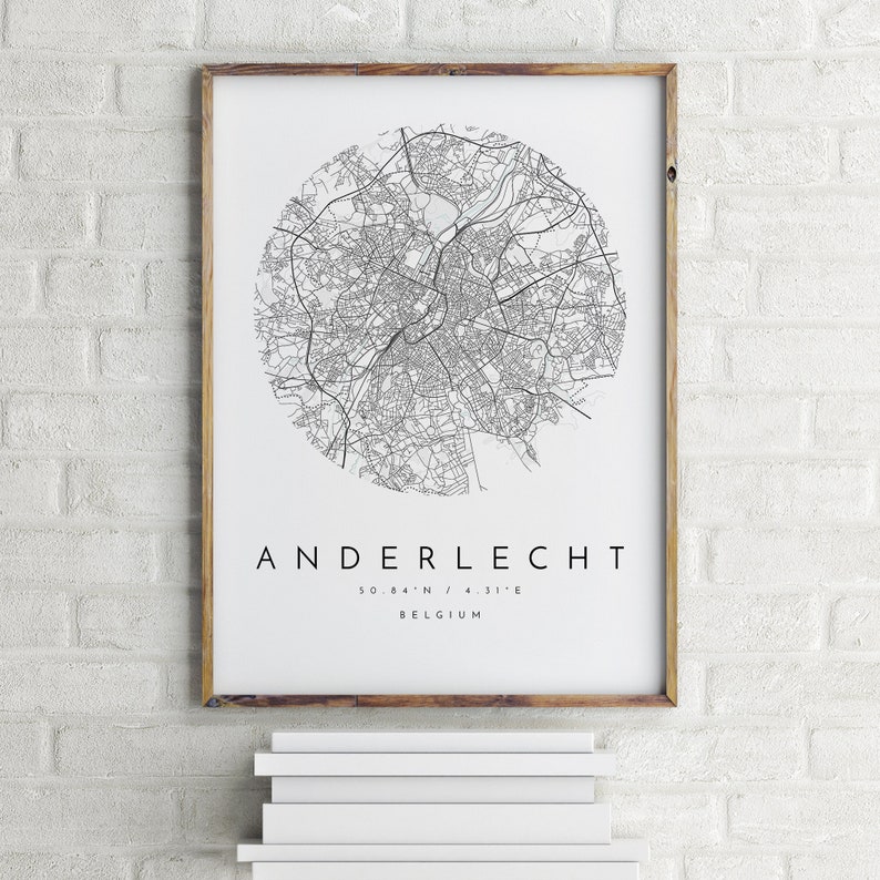 Anderlecht City Map Anderlecht Map Print Map Art - Etsy