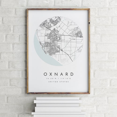 Carte d'Oxnard, Oxnard, Californie, carte de la ville, carte de la ville natale, impression d'Oxnard, art mural, carte affiche, art de la carte minimaliste, mapologiste, cadeau