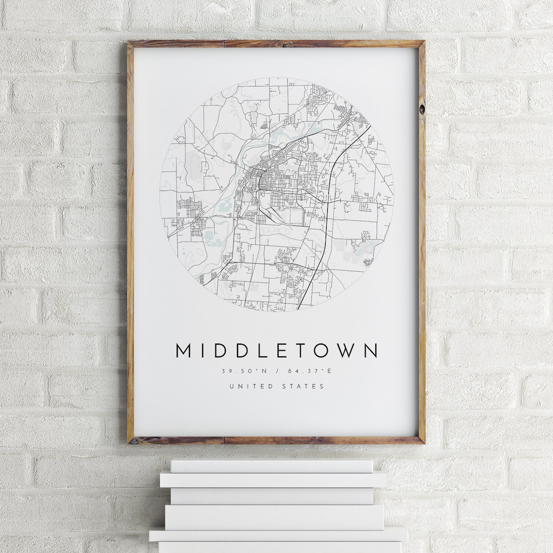 Middletown Map, Middletown, Ohio, City Map, Home Town Map, Middletown