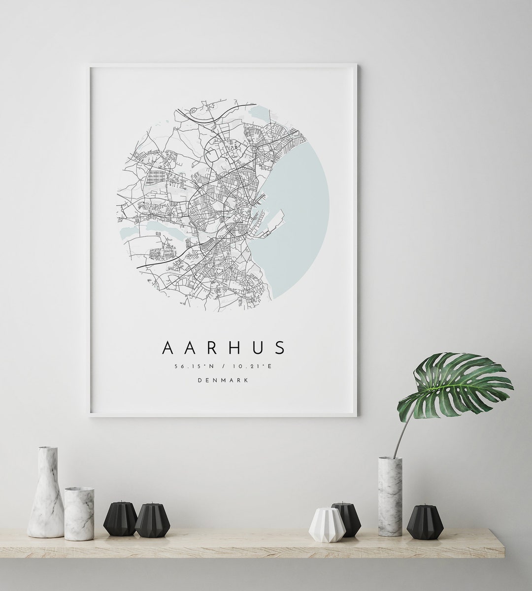 Aarhus City Map, Aarhus Map Print, Map Art, Aarhus, City Map Print, Aarhus Map, Map Poster, Map ...