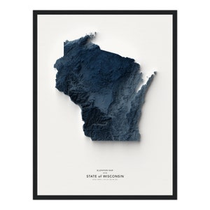 Mapa de Wisconsin, Impresión de mapas del estado de Wisconsin, obras de arte de mapas, paisaje de Wisconsin, arte geológico, arte de Wisconsin, impresión de Wisconsin, geología de mapas estatales