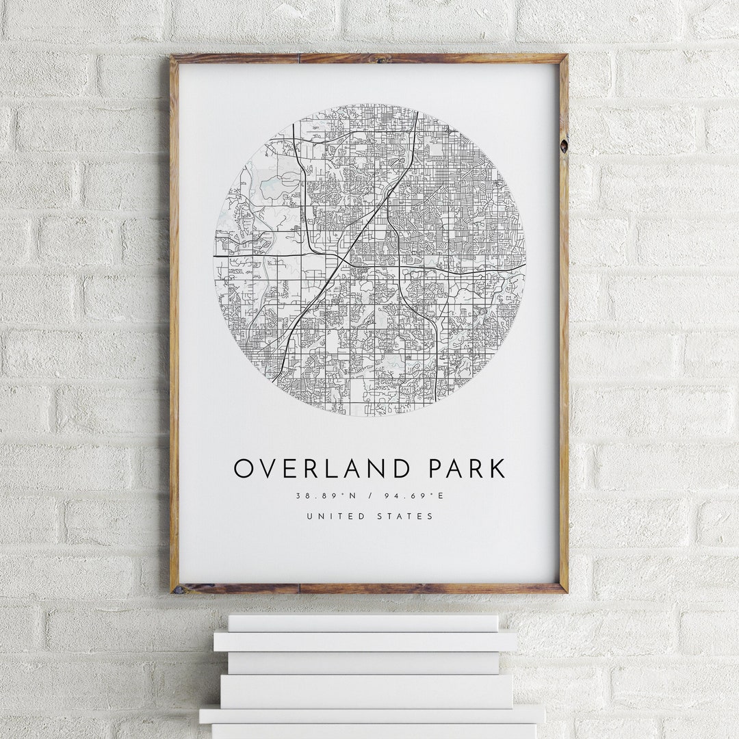 Overland Park Map Overland Park Kansas City Map Home Town - Etsy