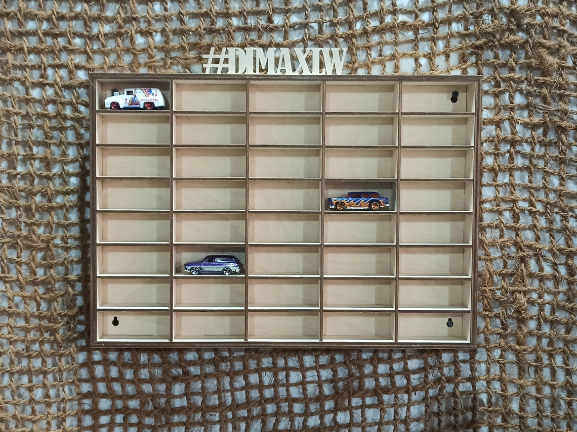 40 Hot Wheels Boys Wood Display Case Toy Matchbox Storage Etsy