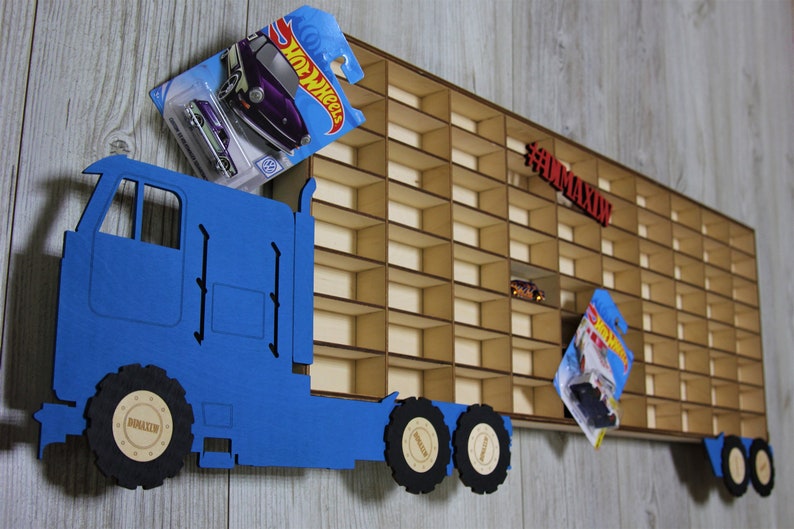 Hot Wheels Boys Wood Truck Display