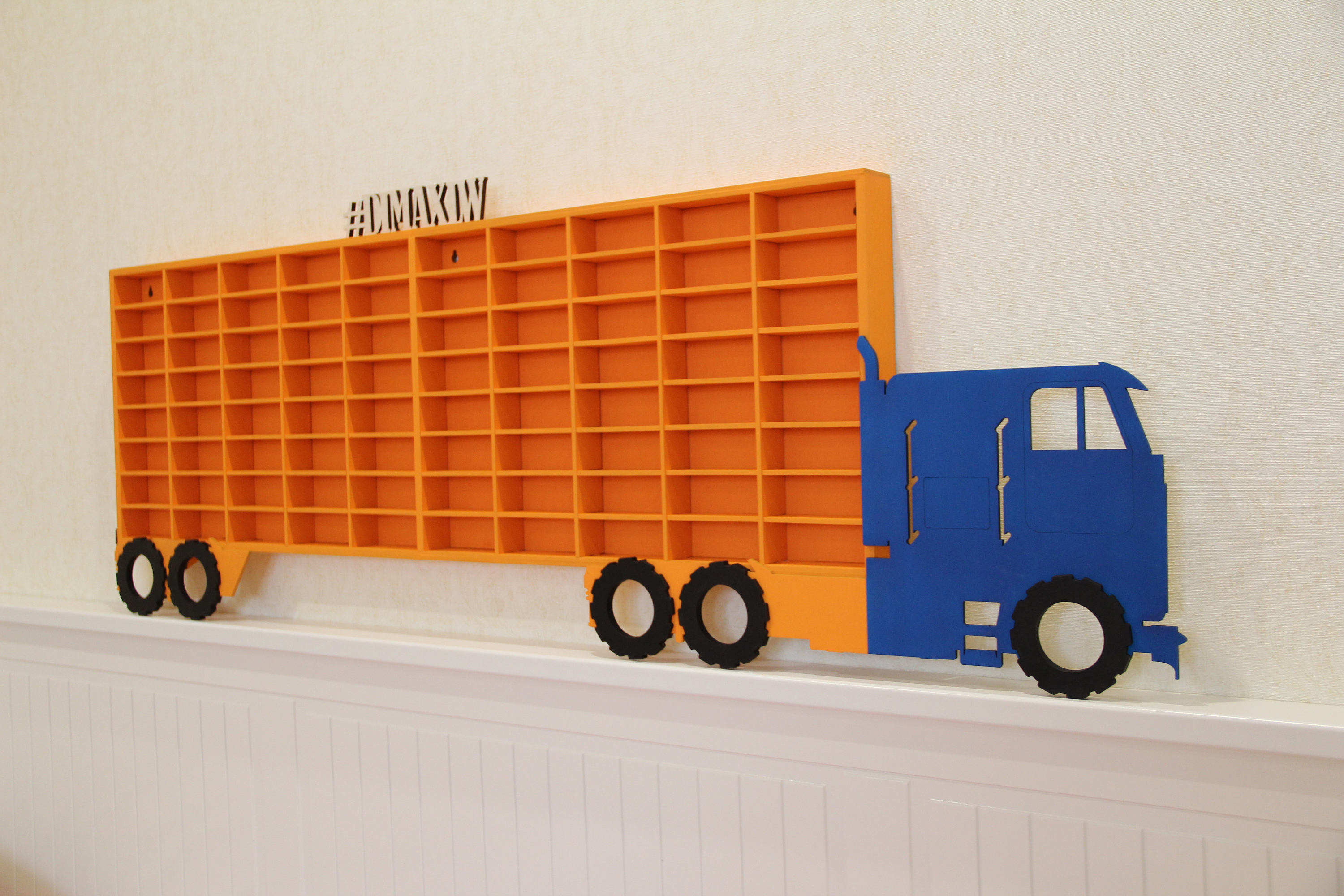 Hot Wheels Boys Wood Truck Display Case Toy Matchbox Storage Zoom