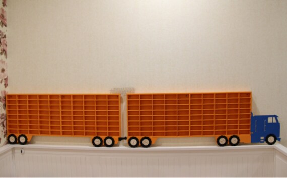 wooden matchbox car display case