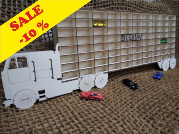 Hot Wheels Boys Wood Truck Display Case Toy Matchbox Storage Etsy