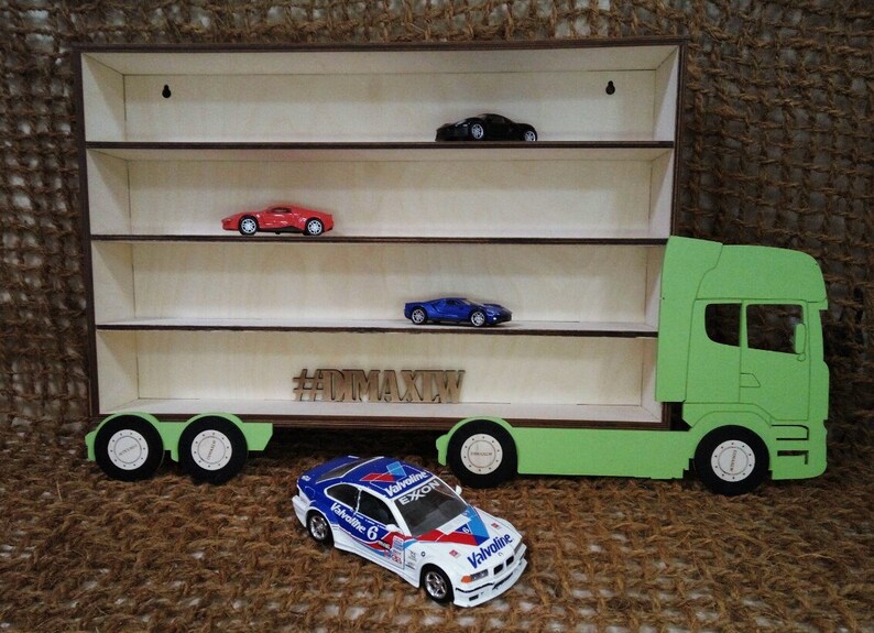 Hot Wheels Boys Wood Truck Display Case Toy Matchbox Storage Etsy