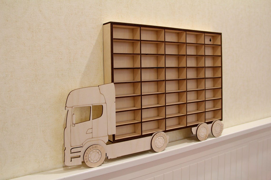 Hot Wheels Boys Wood Truck Display Case Toy Matchbox Storage Etsy