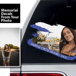 Loss of Loved One Memorial Car Sticker In Loving Memory Personalized Decal In Memory Of Custom Picture Custom Photo Memorial