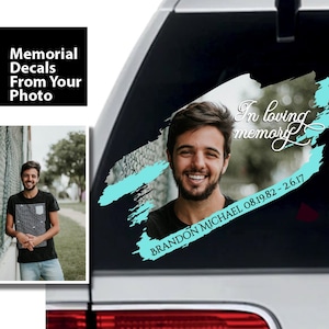 In Loving Memory Car Sticker Loss of Loved One Memorial Personalized Decal In Memory Of Custom Picture Custom Photo Memorial