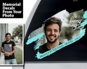 In Loving Memory Car Sticker Loss of Loved One Memorial Personalized Decal In Memory Of Custom Picture Custom Photo Memorial