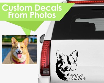 Custom Dog Decals Dog Bumper Sticker custom picture Car decal Cool car sticker laptop decal memory car decal dog memorial decal Dog Portrait