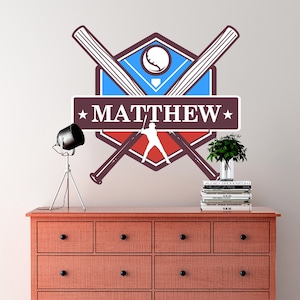 Baseball Wall Decal Custom Peel Stick Removable Wallpaper - Etsy