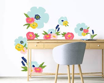 Removable Wall Decals | Big Large Flowers | Peel & Stick Wallpaper Stickers | Easy Wall Art | Dorm Decor | Kids Room Ideas