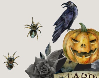 Halloween Wall Decal Halloween Decor Spooky Pumpkin Jack o Lantern Halloween Party Decoration Reusable Wall Stickers Creepy Wall Cling