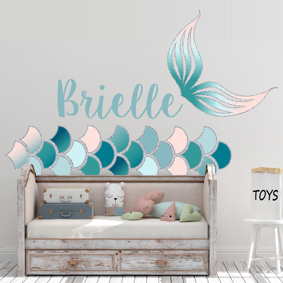 Mermaid Tail Scales Removable Wall Decal for Girls Room Playroom ...