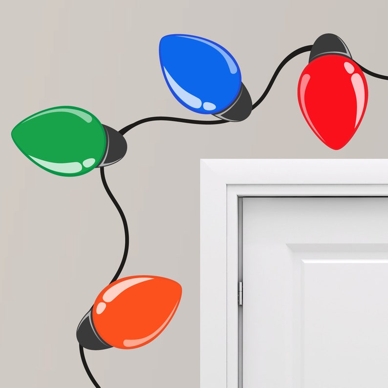 Reusable Christmas Wall Decal Large Christmas Lights Christmas Etsy