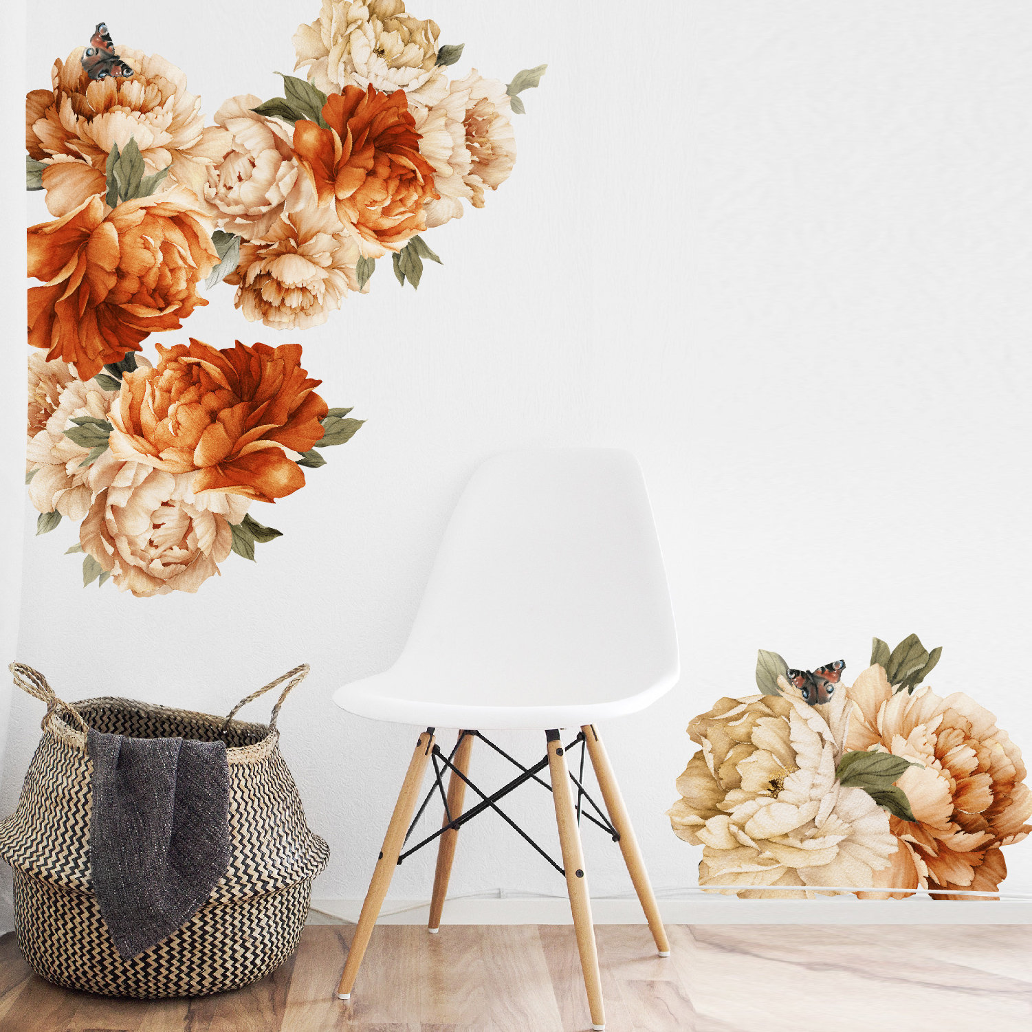 Peonies Wall Decals Large Peony Flower Wall Stickers Floral Wallpaper ...