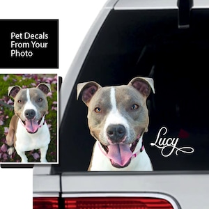 Custom pet sticker, die-cut dog decals for car, cat laptop stickers, personalized pet decals made from photo, dog mom gift, cat decal