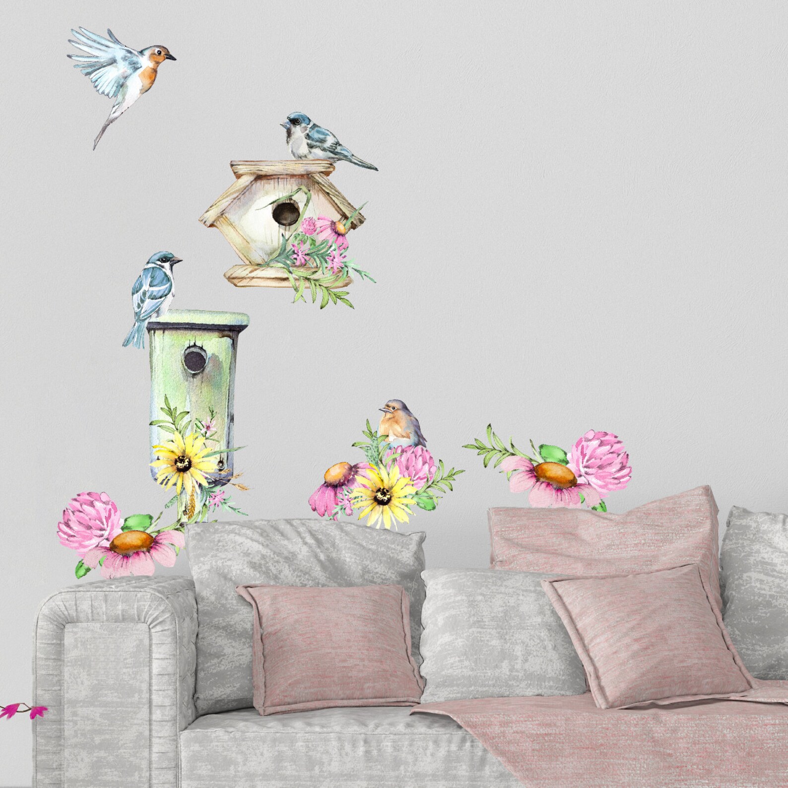 Bluebird Birdhouse Wall Decals Blue Jay Bird Nest Sparrow Etsy